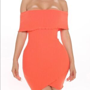 SOLD OUT NWT FASHION NOVA Mini Orange Dress L